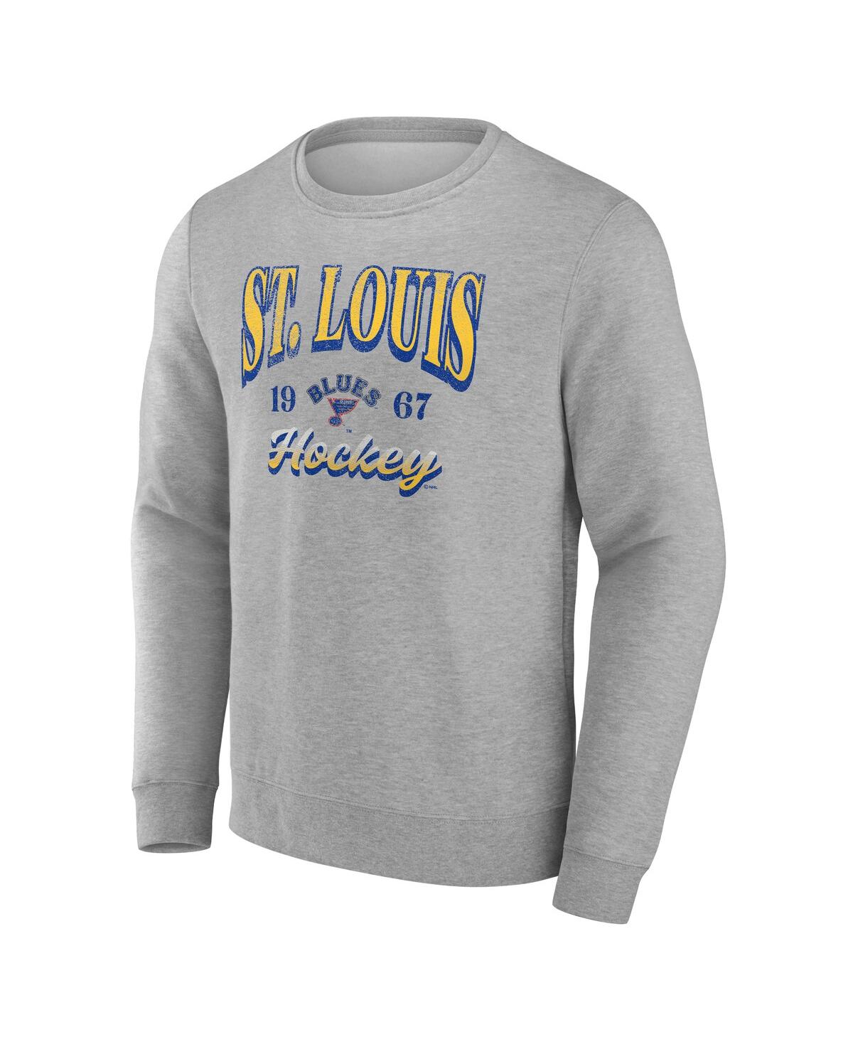 Fanatics Men's Gray St. Louis Blues Nimbus Fleece Pullover Sweatshirt In Gray