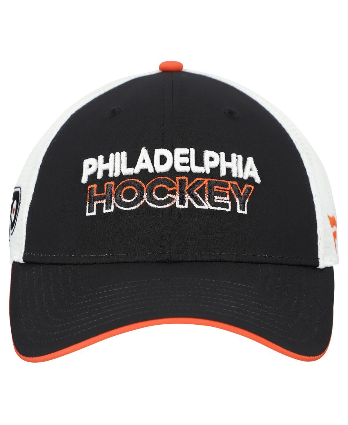 Fanatics Men's Black/white Philadelphia Flyers Adjustable Meshback Hat In Multi