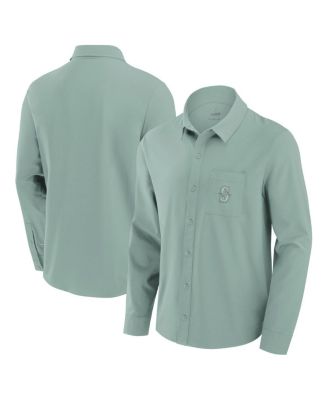 Fanatics - Men's Green Seattle Mariners Front Office Long Sleeve Button-Up Shirt