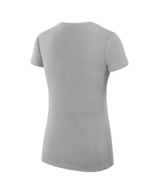 Women's Heather Gray Detroit Tigers City Graphic V-Neck Fitted T-Shirt