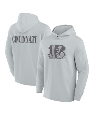 Fanatics - Men's Gray Cincinnati Bengals Elements Blaze Tri-Blend Long Sleeve Hoodie T-Shirt