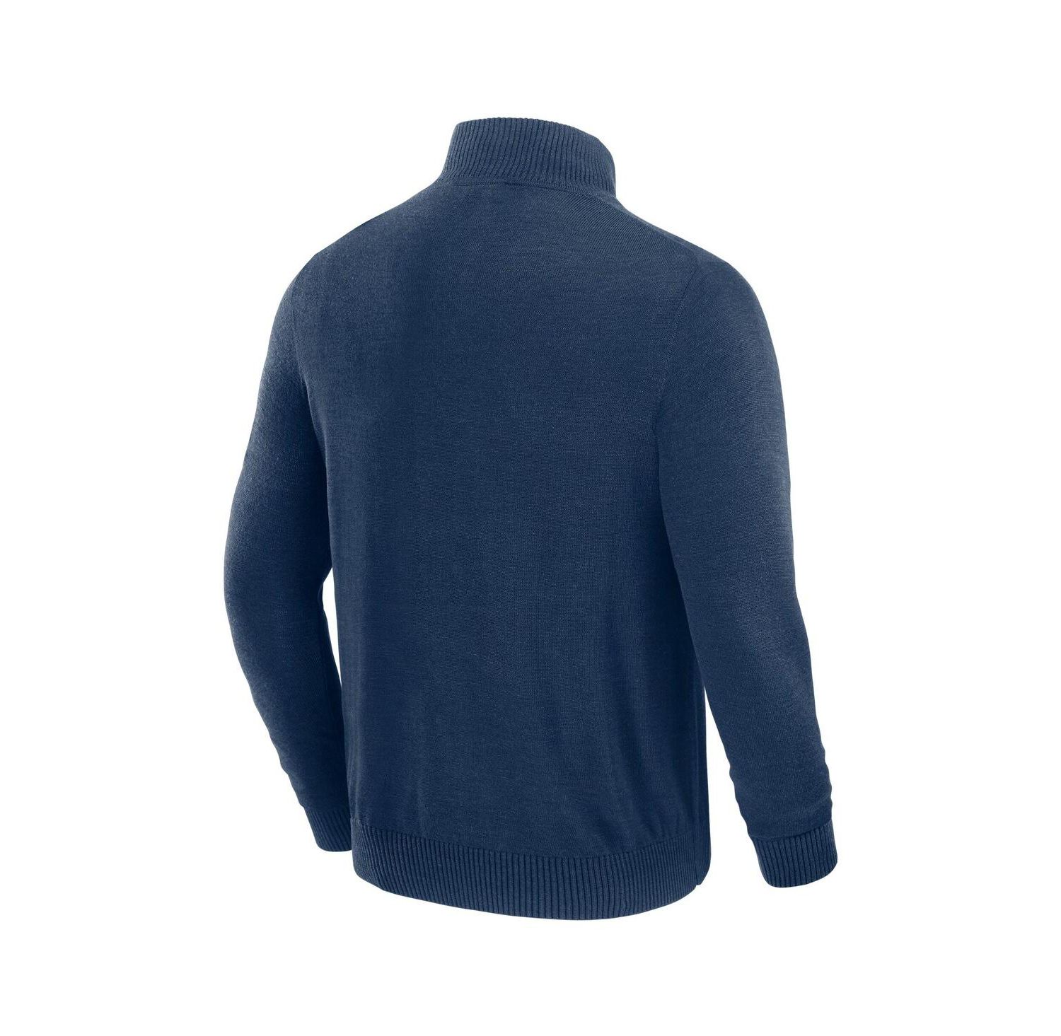 Men's Navy New England Patriots Franchise Quarter-Zip Sweater