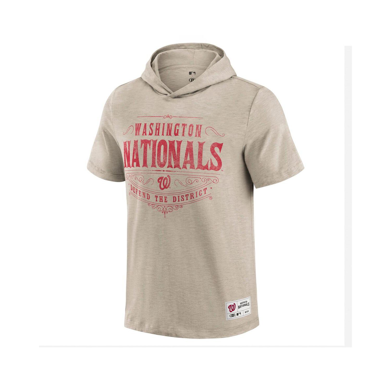 Darius Rucker Collection by Men's Tan Washington Nationals Distressed Hoodie T-Shirt