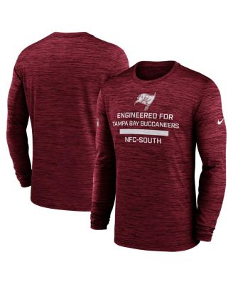 Nike - Men's Red Tampa Bay Buccaneers Sideline Velocity Performance Long Sleeve T-Shirt
