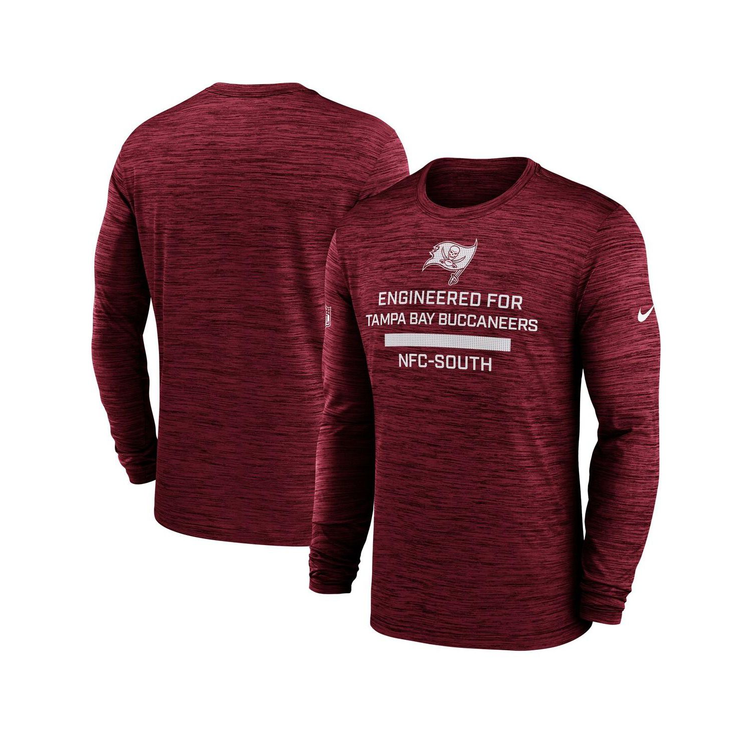 Men's Red Tampa Bay Buccaneers Sideline Velocity Performance Long Sleeve T-Shirt