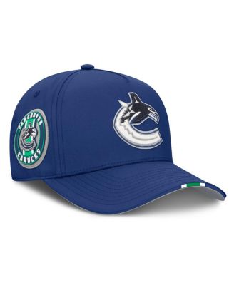 Men's Blue Vancouver Canucks 2025 NHL Draft Authentic Pro On-Stage Podium A-Frame Adjustable Hat