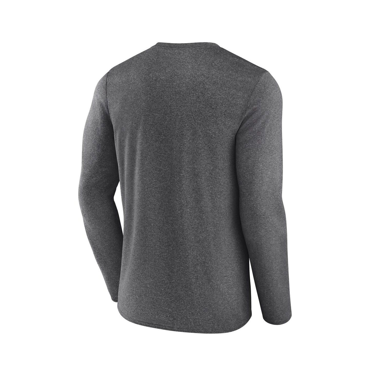 Мужская футболка Fanatics Heather Charcoal Vegas Golden Knights Sweep Iconic Synthetic Long Sleeve — фото 3