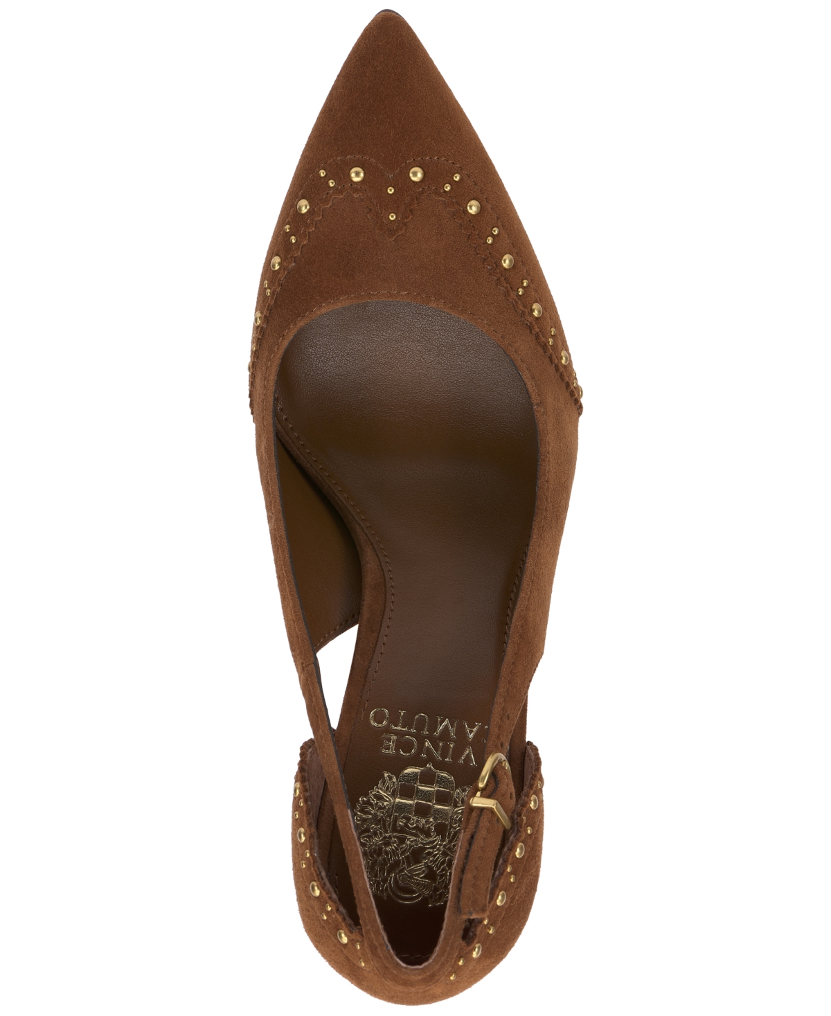 Vince Camuto Hally Studded Pointed Toe Pump In Brown