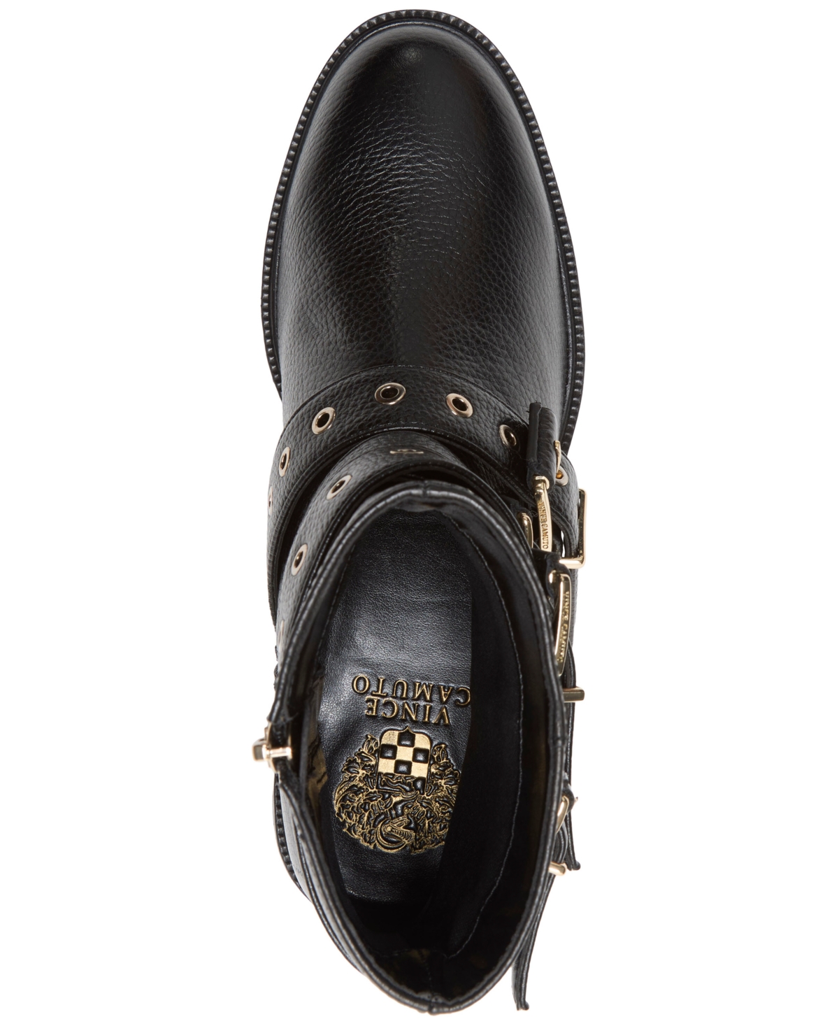 Vince Camuto Arielle Buckle Moto Boot In Black