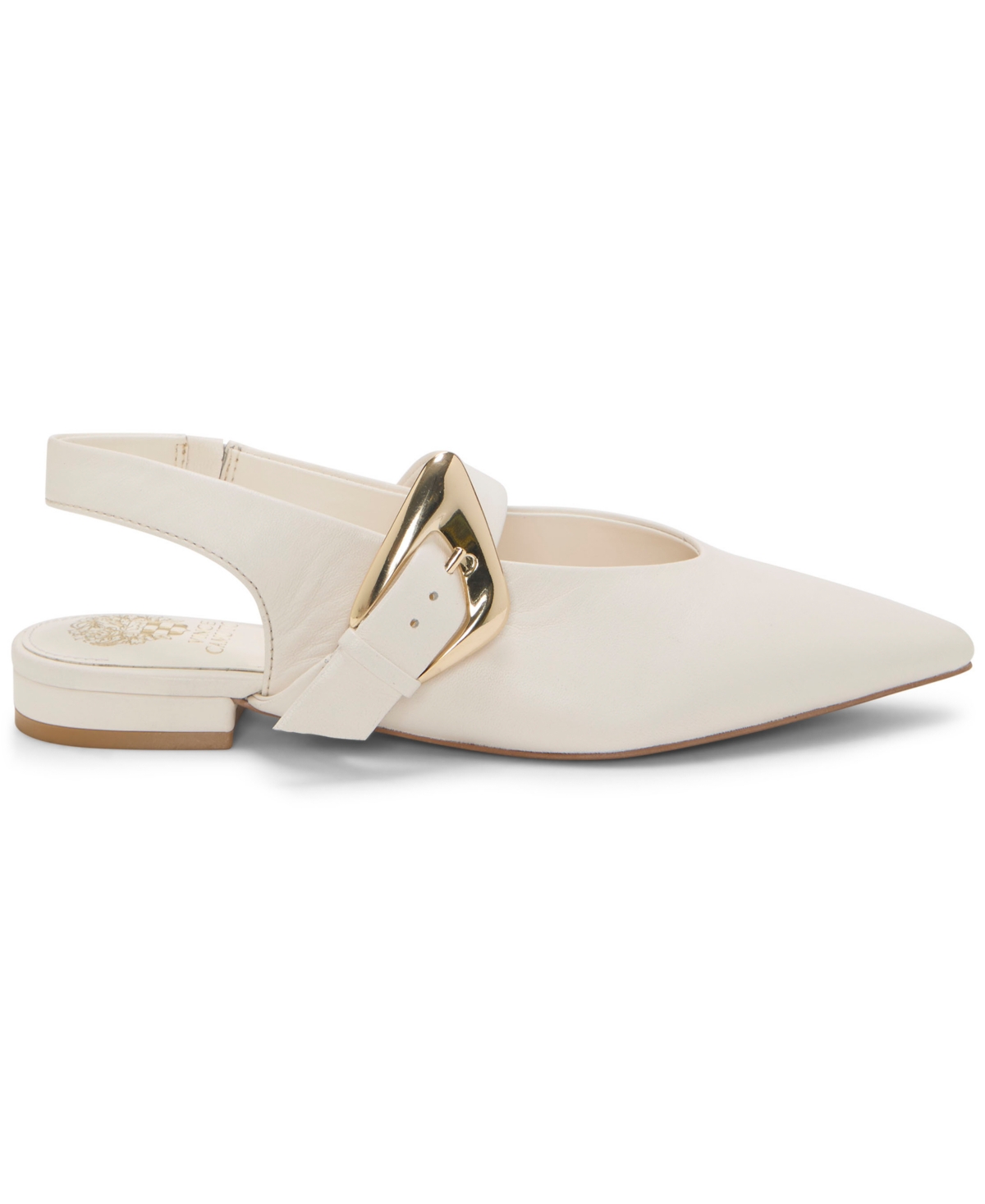 Vince Camuto Amoret Pointed Toe Slingback Flat In White