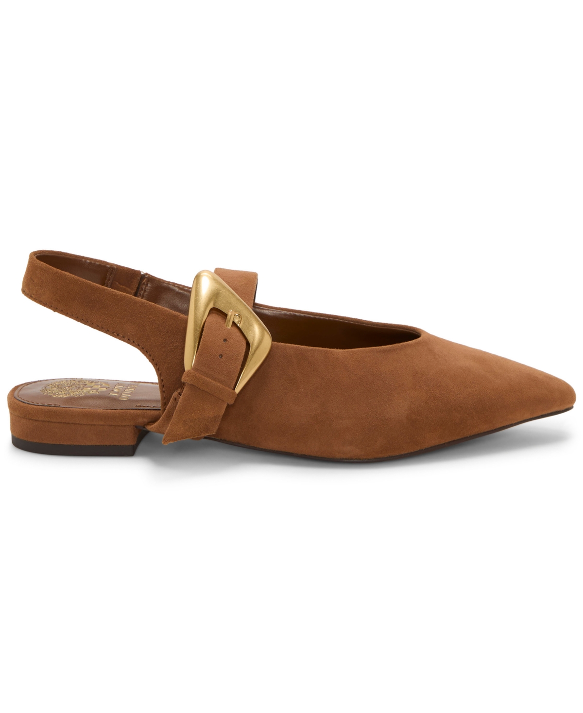 Vince Camuto Amoret Pointed Toe Slingback Flat In Brown