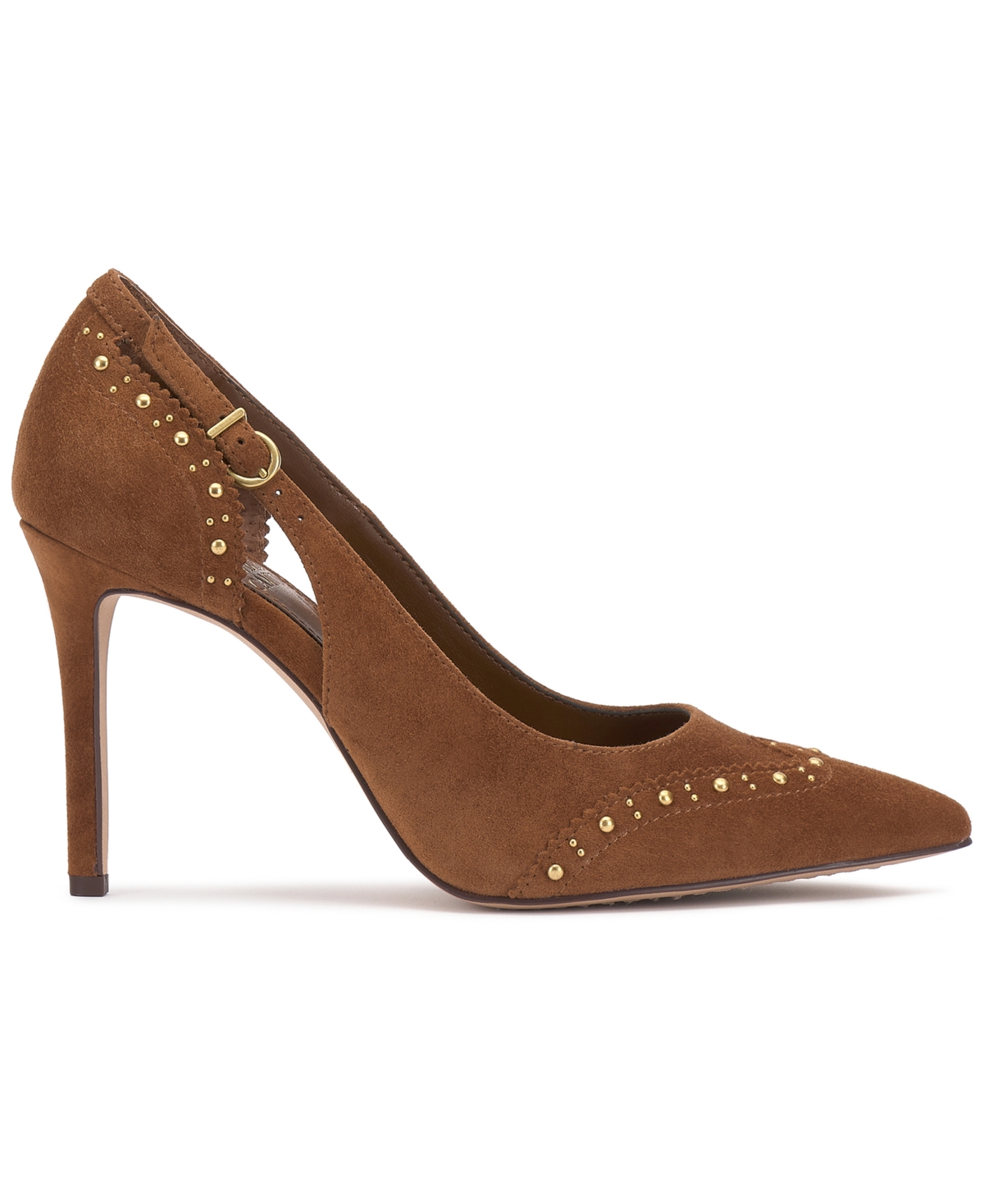 Vince Camuto Hally Studded Pointed Toe Pump In Brown