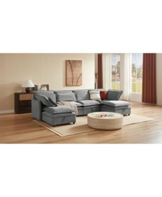 U-Shaped Modular Sofa Bed with Storage