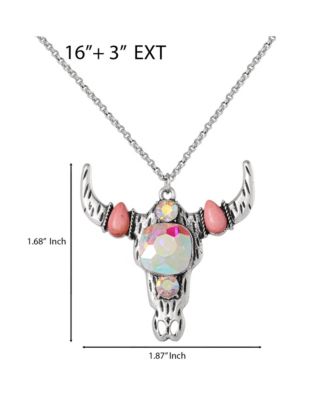 Layered Southwestern Horn Pendant and Beaded Necklace Set