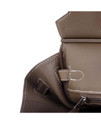 Pre-Owned Hermes Birkin 25 Handbag Grey Togo with Palladium Hardware