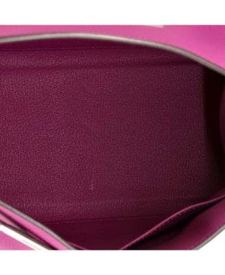 Pre-Owned Hermes Kelly 28 Handbag Pink Togo with Palladium Hardware