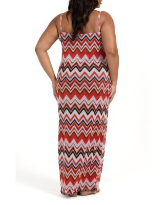 Women's Strapy Retro Print Mesh Maxi Dress