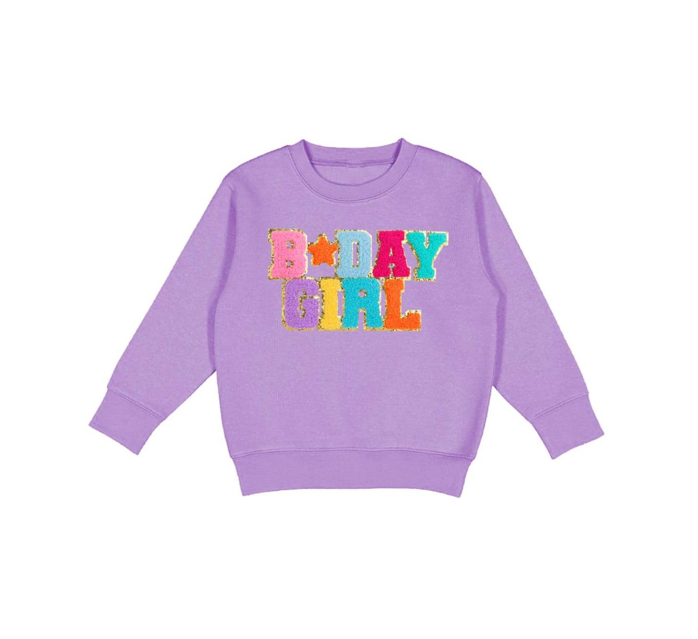 Толстовка Sweet Wink Birthday Girl Patch для девочек, цвет: Лавандовый — фото 1