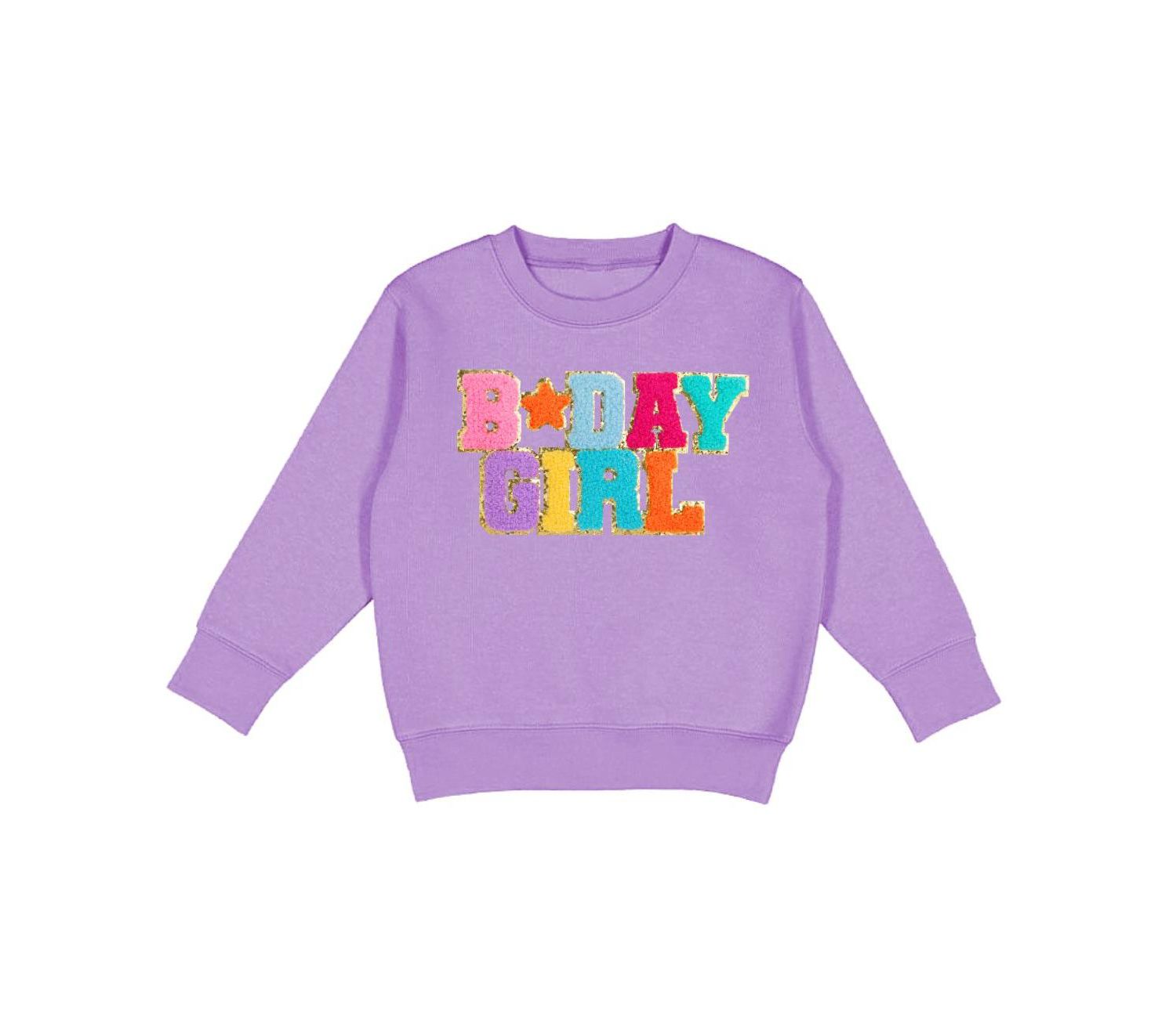 Little and Big Girls Birthday Girl Patch Sweatshirt
