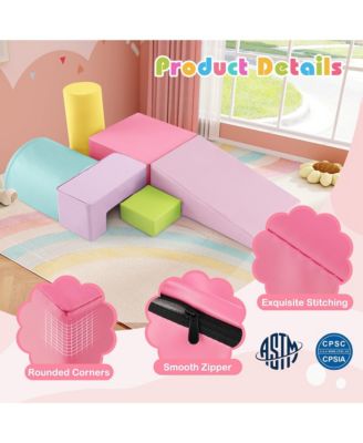 Toddler 6 PCS Climber Play Set Indoor Foam Climb & Crawl Activity Blocks w/ Cover