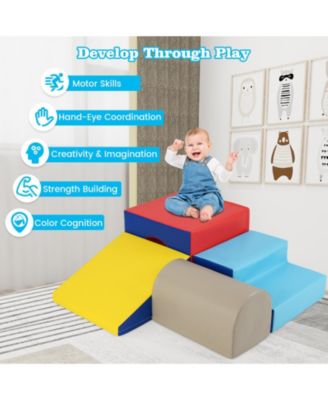 Toddler Climb & Crawl Activity Playset Blocks w/ Waterproof PU Cover EPE Foam