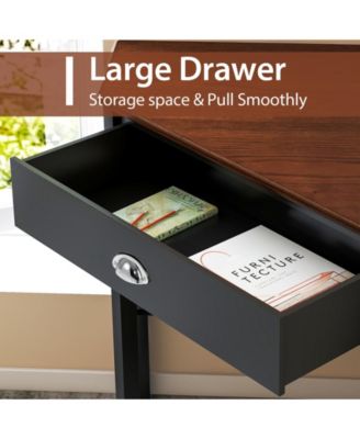 Corner Wooden Computer Desk for Home Office or Study, Compact Laptop Workstation