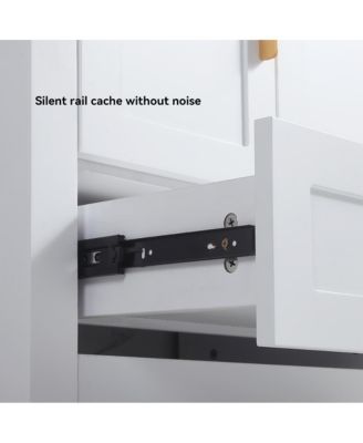 48" White Vanity with Ceramic Sink Combo, 4 Soft-Close Doors & 4 Drawers, Elegant Storage Unit