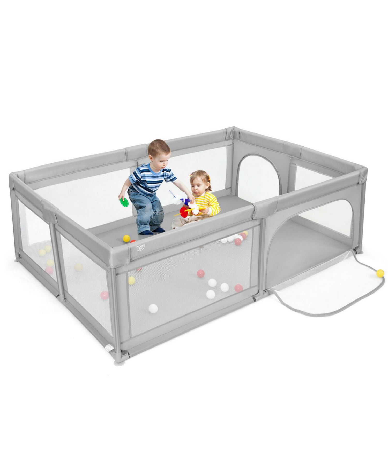 Extra-Large Baby Playpen with Safety Fence and 50 Colorful Ocean Balls