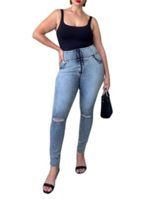 Women's Curvy Ripped High-Rise Sculpting Skinny Jeans