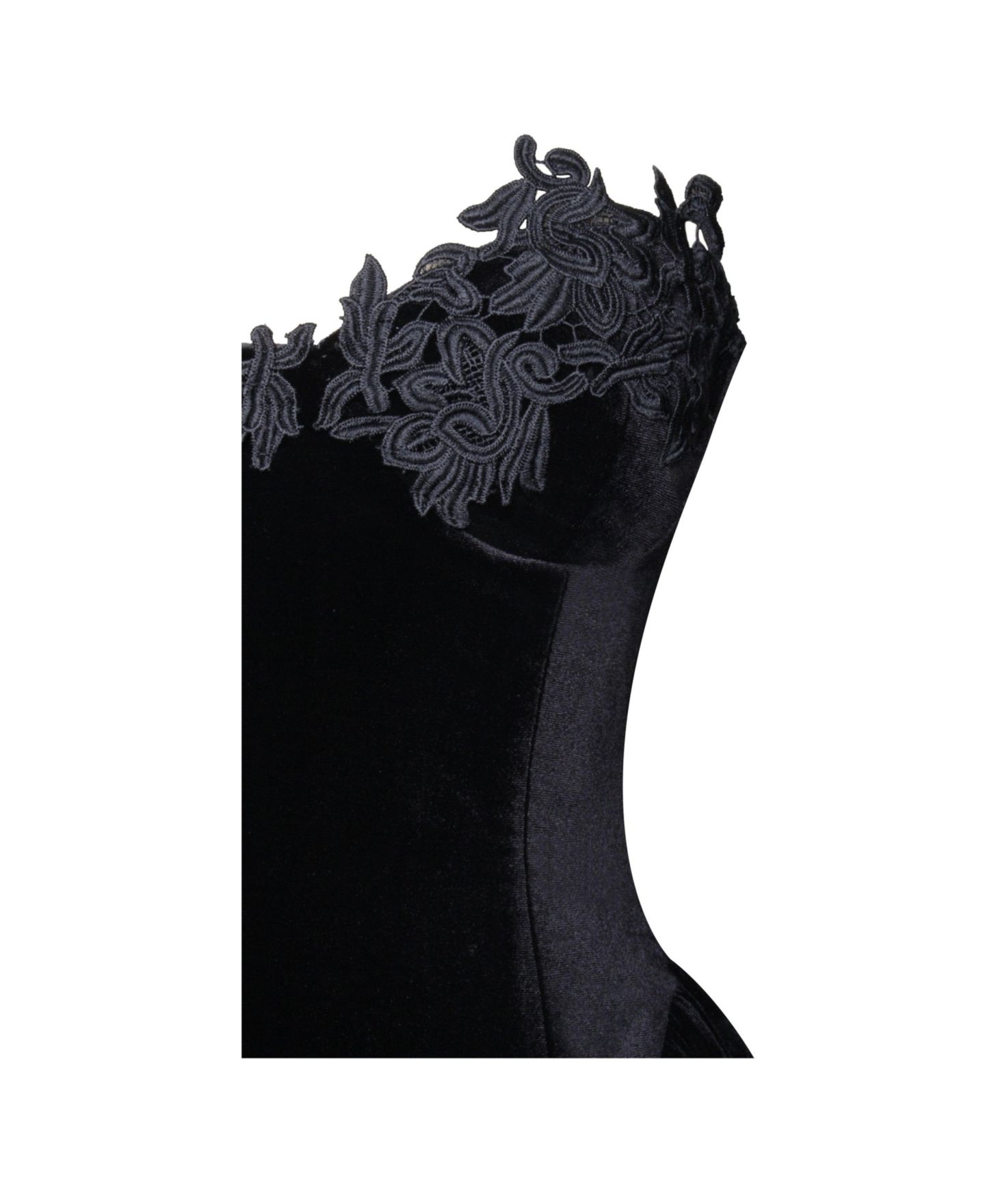 Женский топ Miss Circle Qiara Black Velvet Peplum with Lace Trim, цвет: Чёрный — фото 4