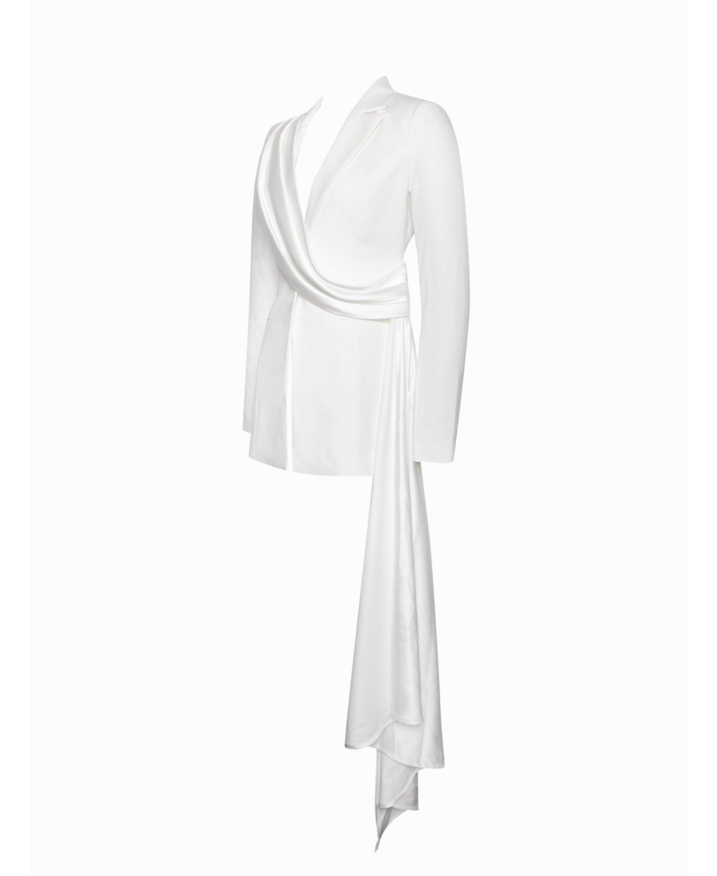 Женская куртка Miss Circle Women Vandra White Draping Blazer, цвет: Белый — фото 9