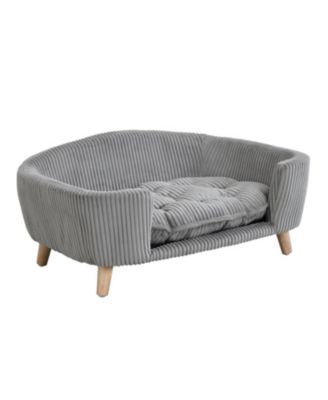 Mid-Century Dog Bed with Birch, Tufted Cushion