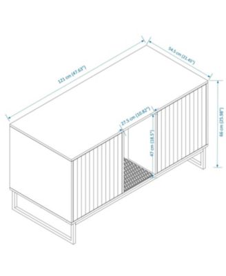 Modern Wooden Cat House with Scratching Mat - 47.64" x 21.46" x 25.98" 76.4 lbs