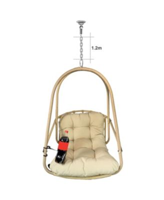 Wicker Egg Chair with Stand & Cushion