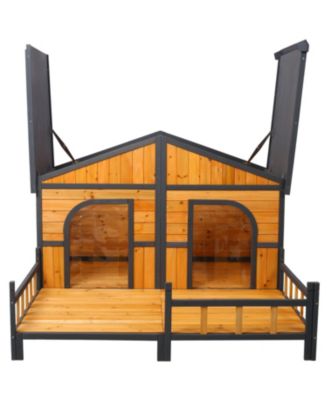 Large Wooden Dog House with Porch