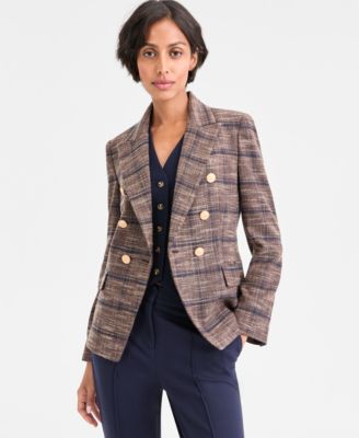 Women's Plaid Blazer & Bi-Stretch Crepe Vest