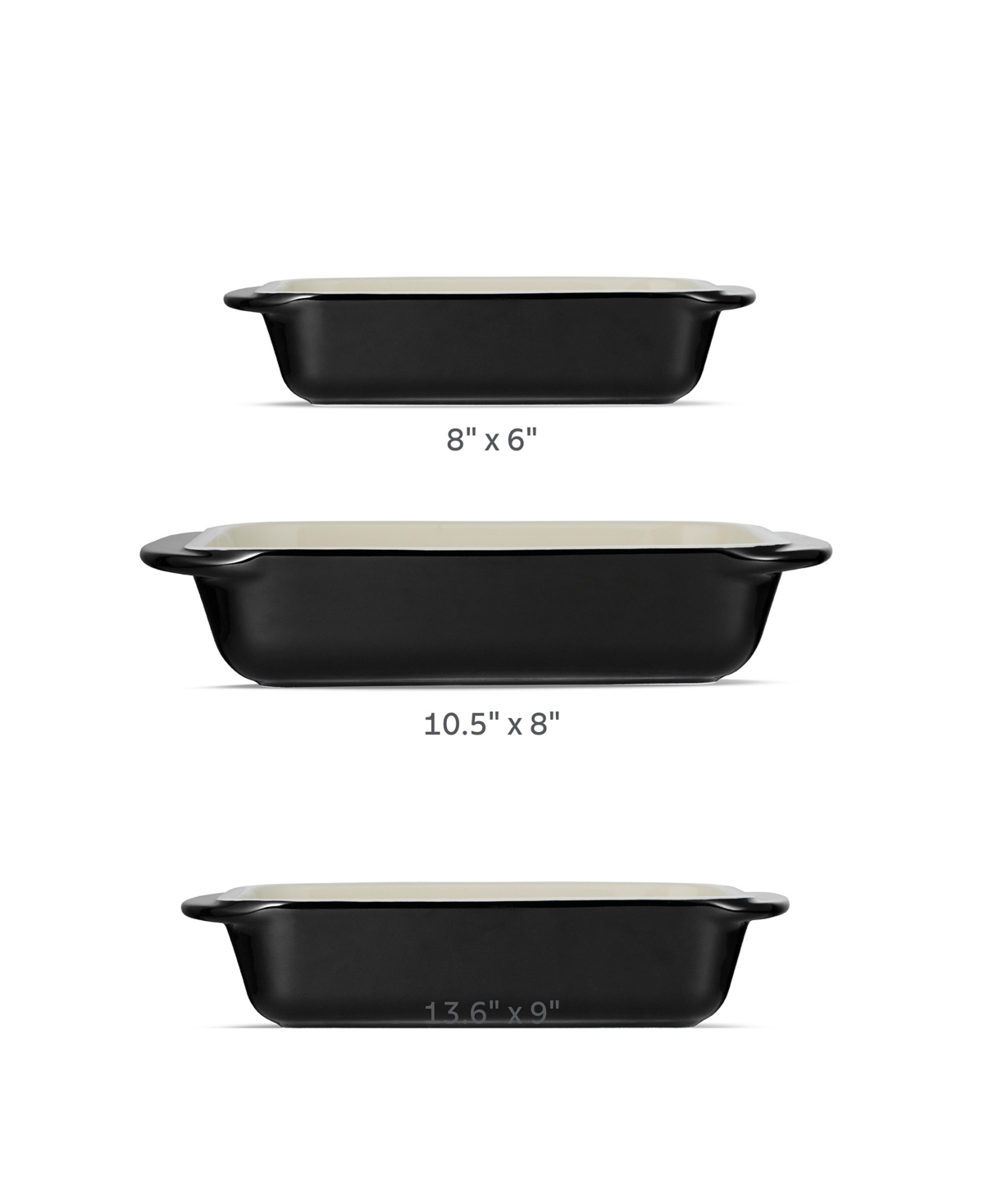 Tramontina Mae Porcelain Enameled 3-piece Bakeware Set In Black