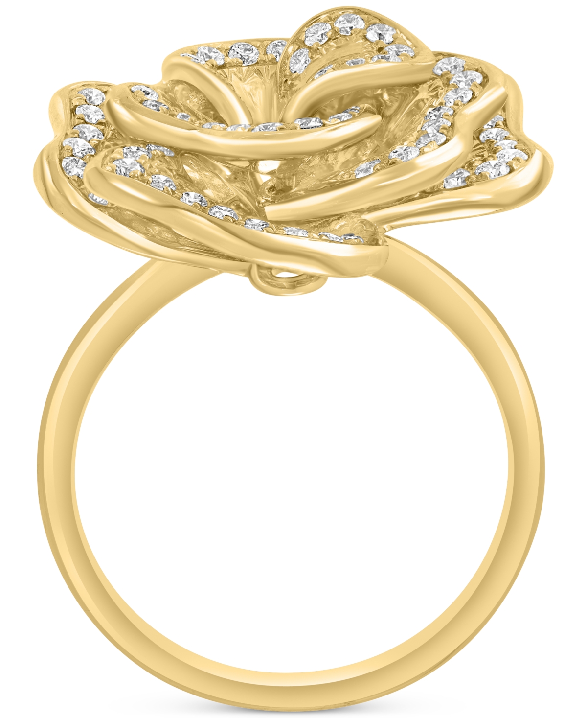 Effy Collection Effy Diamond Rose Flower Statement Ring (5/8 Ct. T.w.) In 14k Gold In Gold