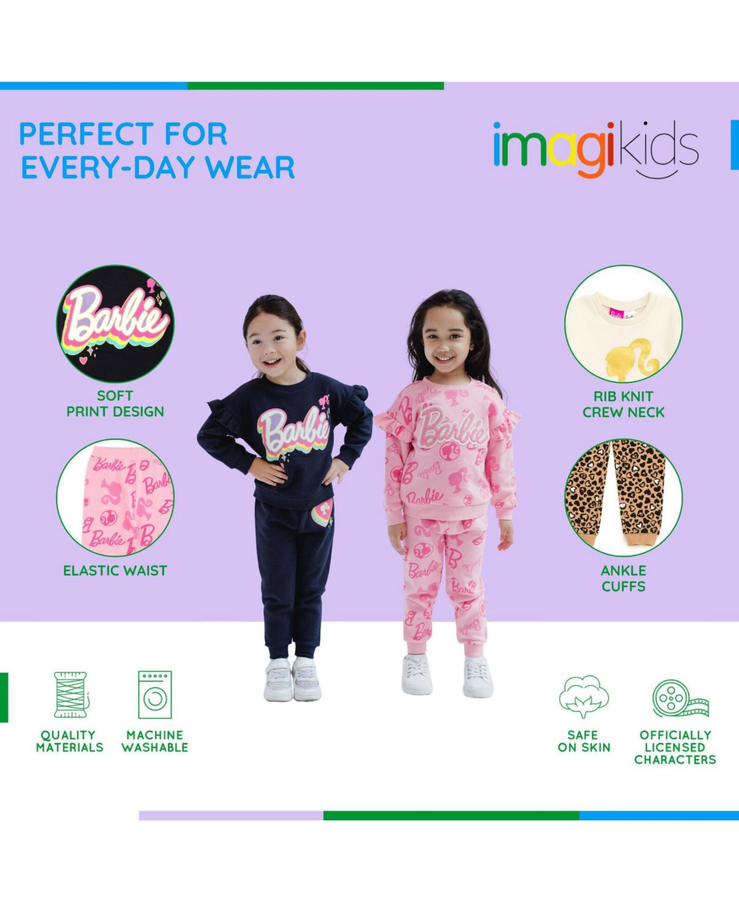 Girls' 2-Piece Fleece Sweatshirt and Joggers Set
