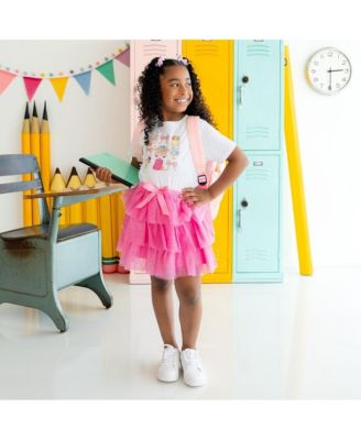 Baby Girls Raspberry Bow Tiered Tutu Skirt