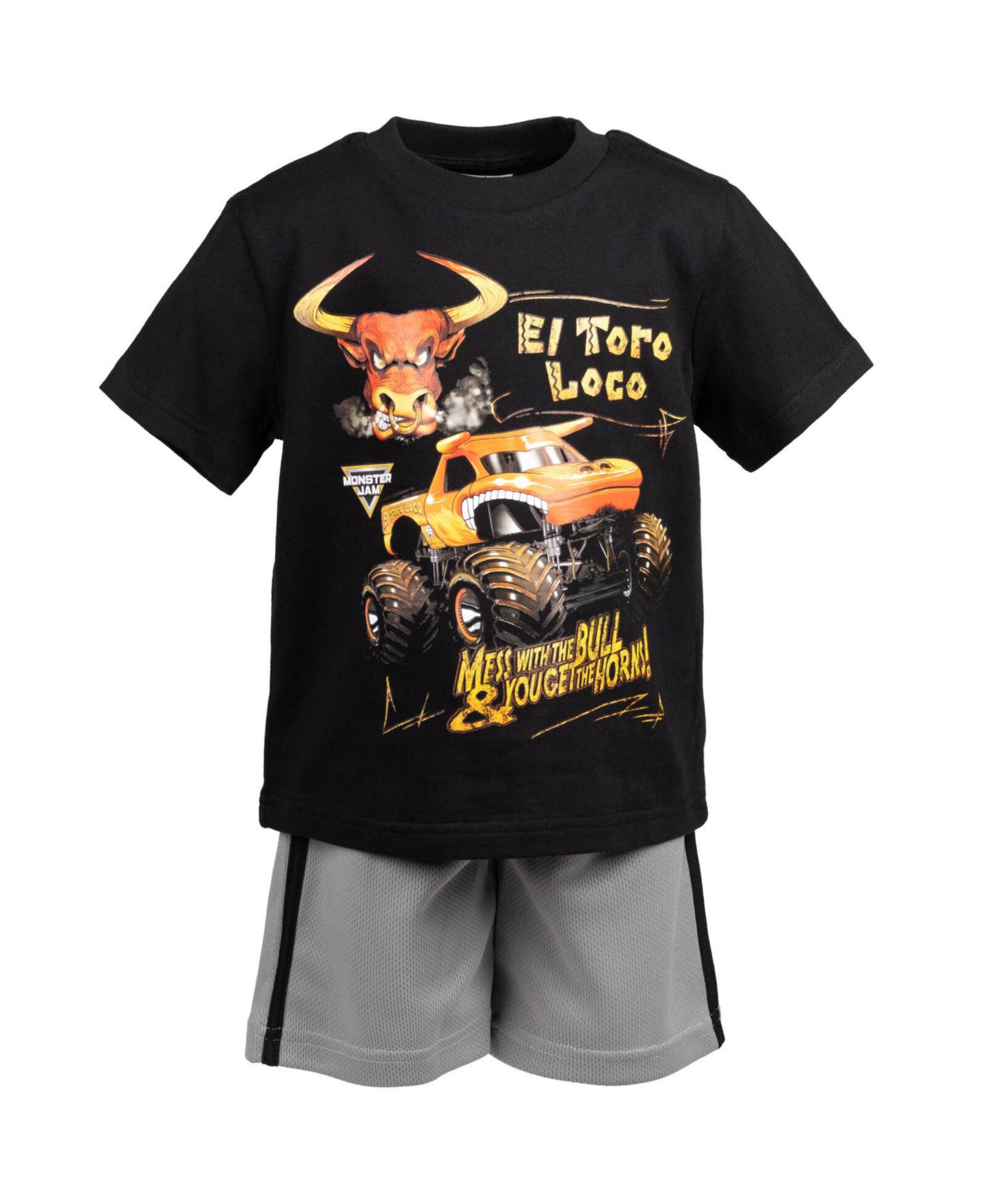 Детский спортивный комплект Monster Jam: футболка и шорты для мальчиков, цвет: Чёрный, вариант 1 — фото 7