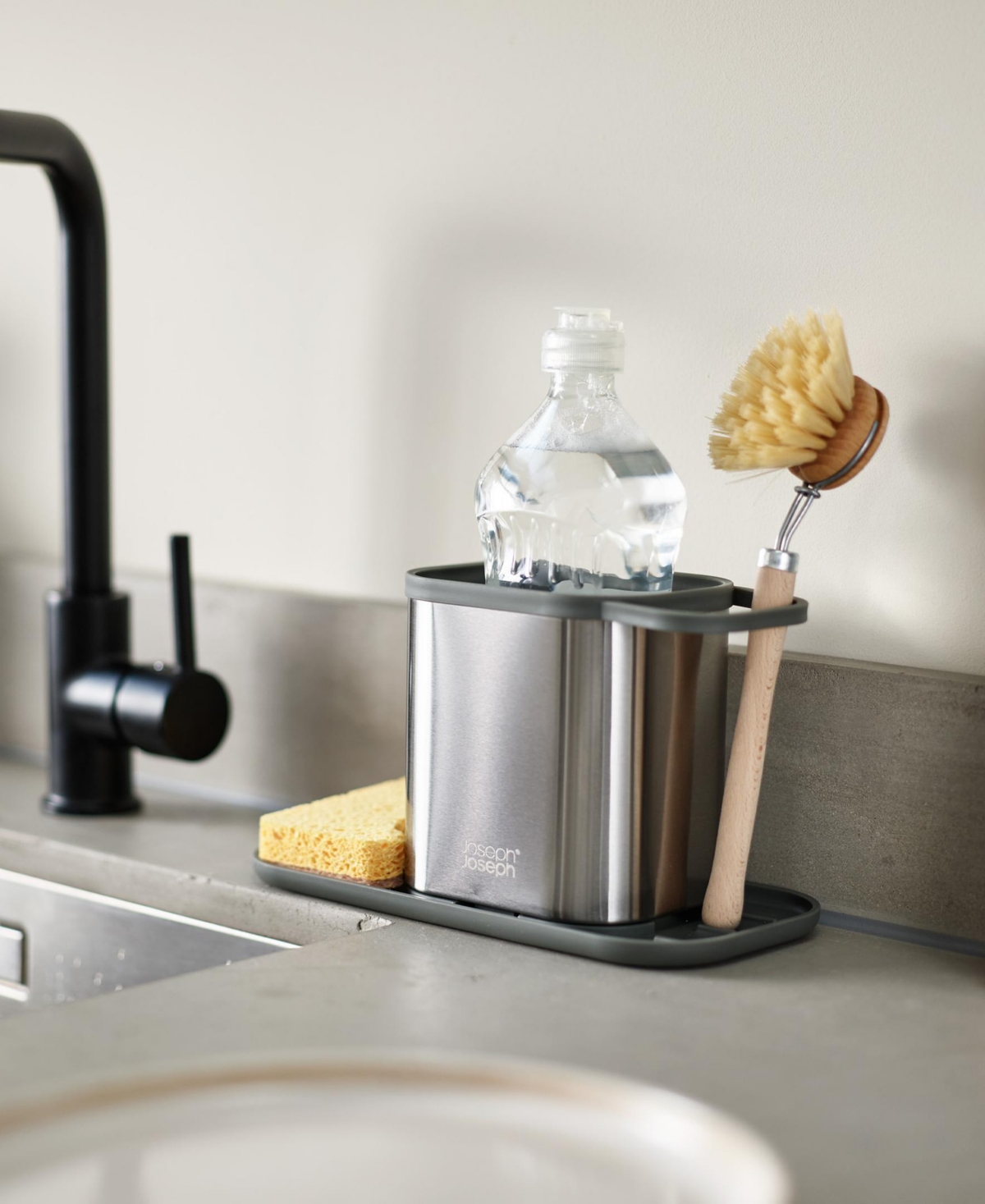 Joseph Joseph Duo Stainless Steel Sink Tidy In Silver