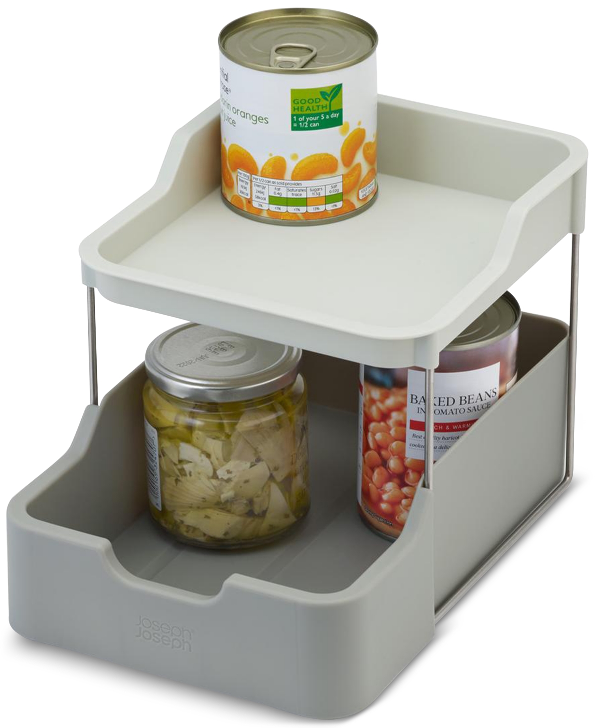 Joseph Joseph Duo 2-Tier Cupboard Organizer with Drawer