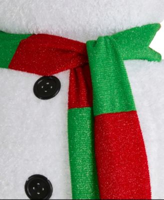 94.5" Lighted Fabric Christmas 3D Foldable Snowman Outdoor D&eacute;cor