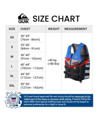 Quiksilver Men's Everyday Life Jacket, USCG Approved Evoprene PFD