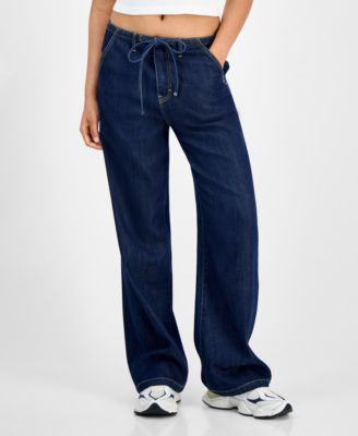 Juniors' Wide-Leg Lightweight Jeans
