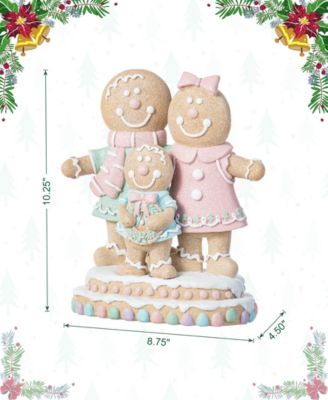 10.25" Resin Christmas Gingerbread Man Family Figurine