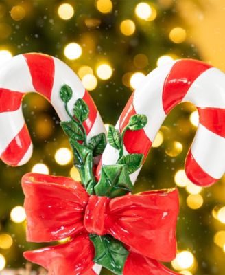10" Resin Christmas Candy Cane Figurine
