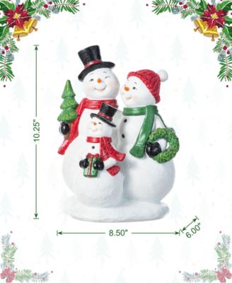 10.25" Resin Christmas Snowman Family Figurine