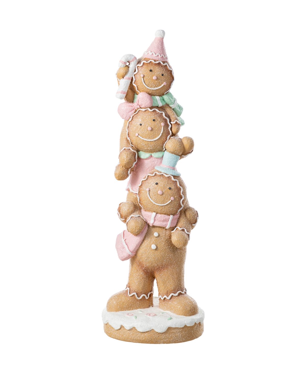 29.25" Resin Christmas Macaron Stacked Gingerbread Man Porch Decor - Multi